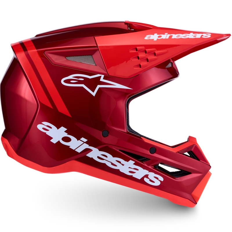 Motokrosová prilba na motorku Alpinestars S-M3 Radium fluo červeno-biela