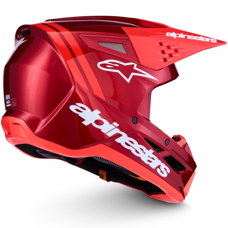 Motokrosová prilba na motorku Alpinestars S-M3 Radium fluo červeno-biela