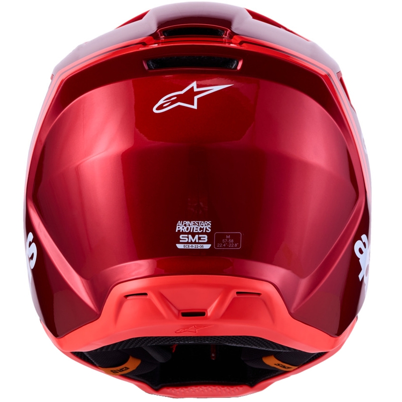 Motokrosová prilba na motorku Alpinestars S-M3 Radium fluo červeno-biela