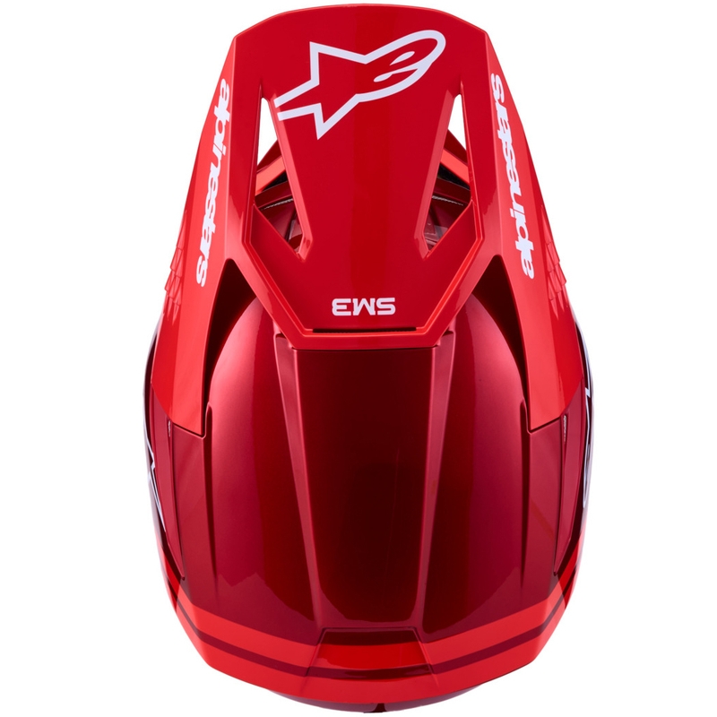 Motokrosová prilba na motorku Alpinestars S-M3 Radium fluo červeno-biela