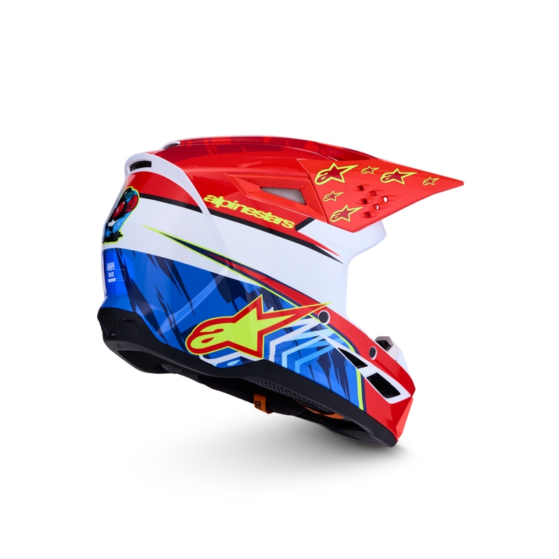 Motokrosová prilba na motorku Alpinestars S-M3 Falcon fluo červeno-biela