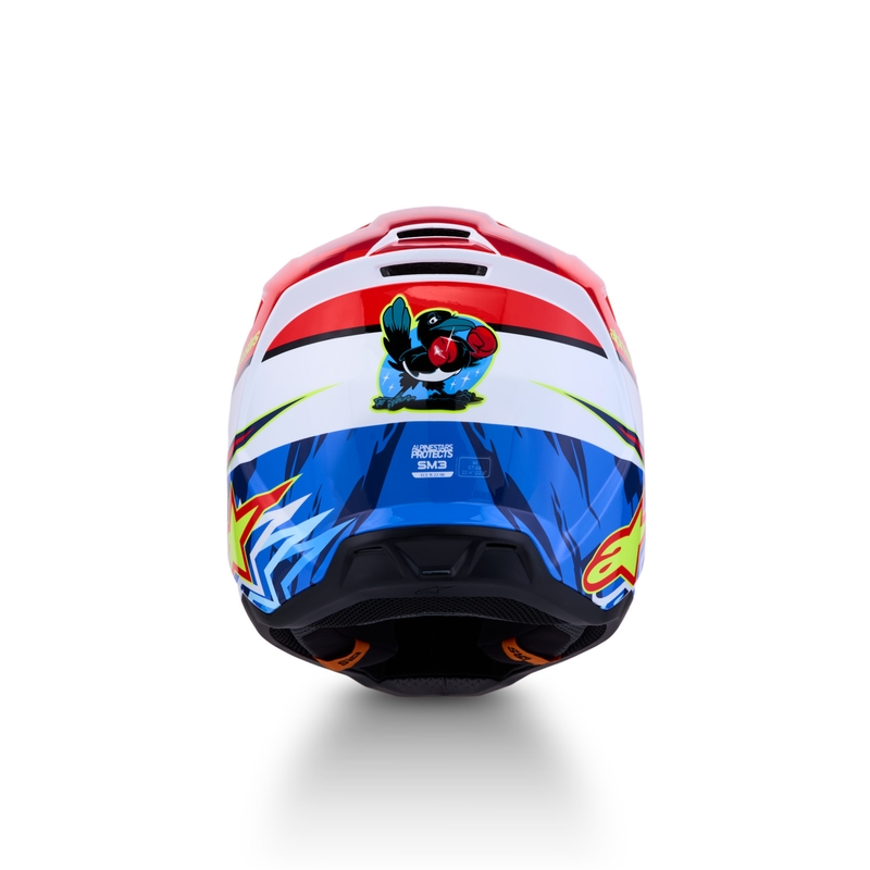Motokrosová prilba na motorku Alpinestars S-M3 Falcon fluo červeno-biela