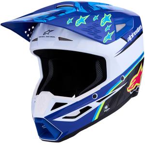 Motokrosová prilba na motorku Alpinestars S-M3 Falcon modro-bielo-čierna