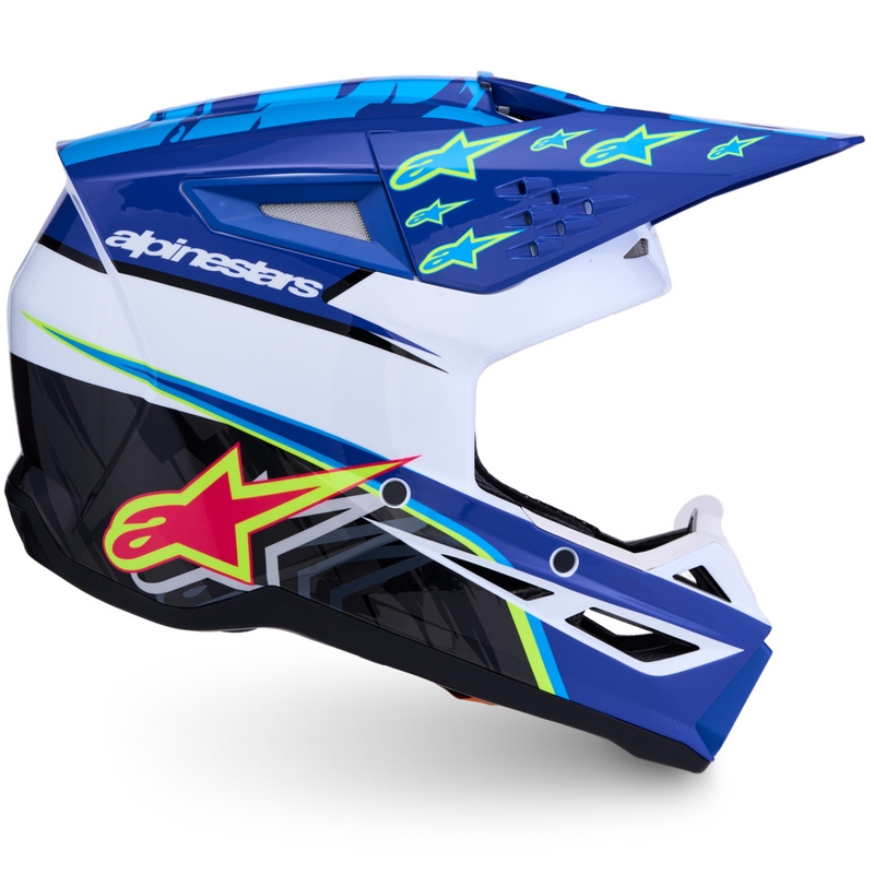 Motokrosová prilba na motorku Alpinestars S-M3 Falcon modro-bielo-čierna