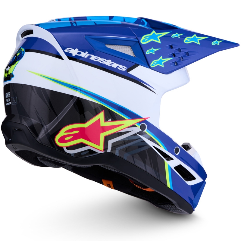Motokrosová prilba na motorku Alpinestars S-M3 Falcon modro-bielo-čierna