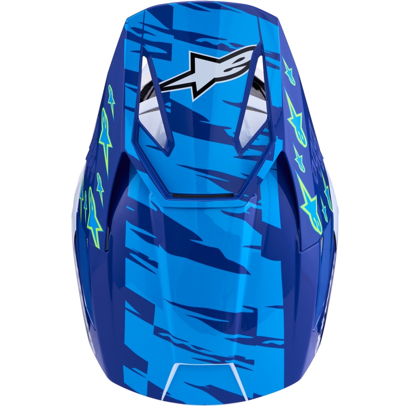 Motokrosová prilba na motorku Alpinestars S-M3 Falcon modro-bielo-čierna