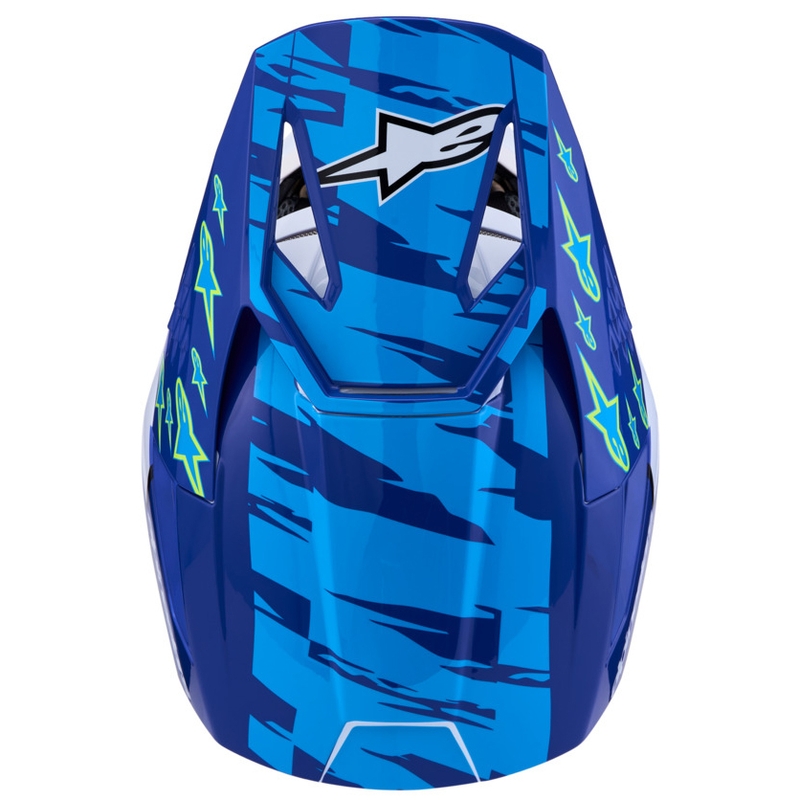 Detská motokrosová prilba na motorku Alpinestars S-M3 Falcon modro-bielo-čierna