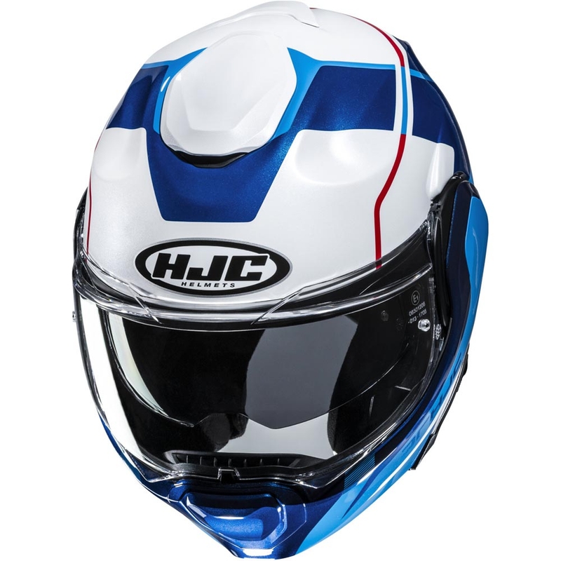 Preklápacia helma na motorku HJC F100 Astra MC21 bielo-modro-červená