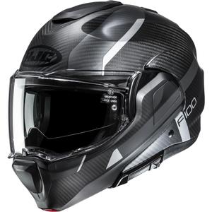 Preklápacia helma na motorku HJC F100 Carbon Askan MC5SF čierno-šedo-strieborná