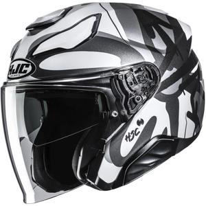 Otvorená helma na motorku HJC F31 Sora MC5 čierno-šedo-biela