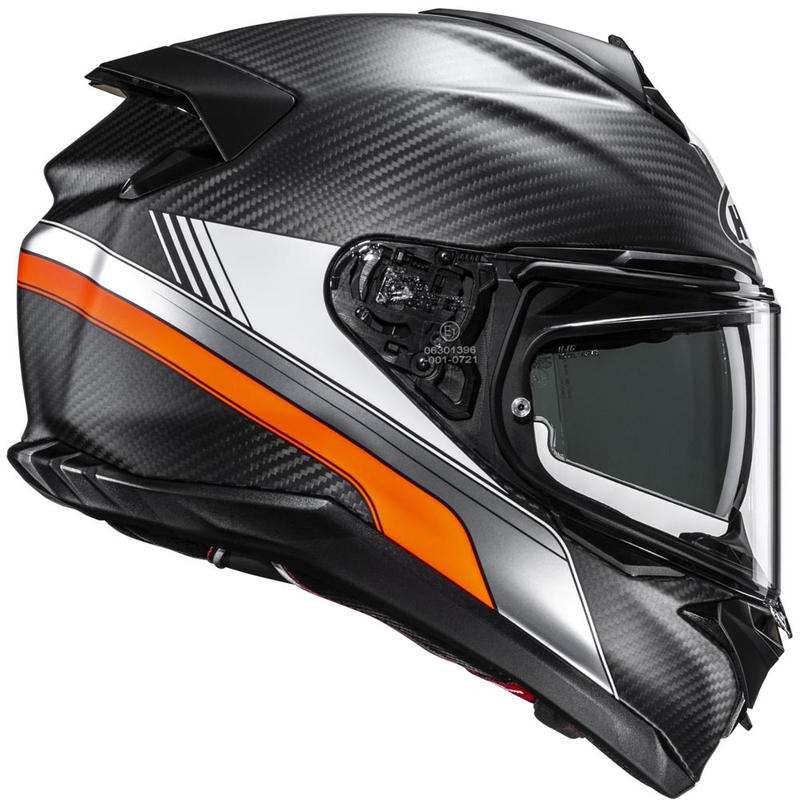 Integrálna helma na motorku HJC F72 Carbon Eos MC6HSF čierno-oranžová