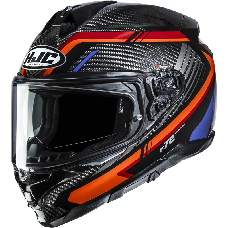 Integrálna helma na motorku HJC F72 Carbon Kairo MC8 čierno-oranžovo-červeno-fialová