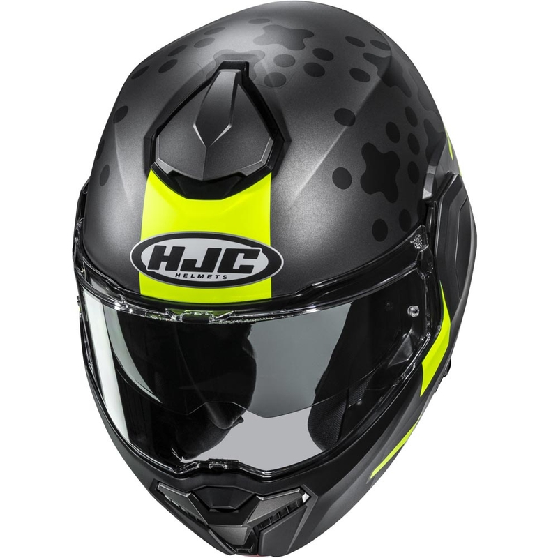 Preklápacia helma na motorku HJC i101 Astel MC3HSF čierno-šedo-fluo žltá