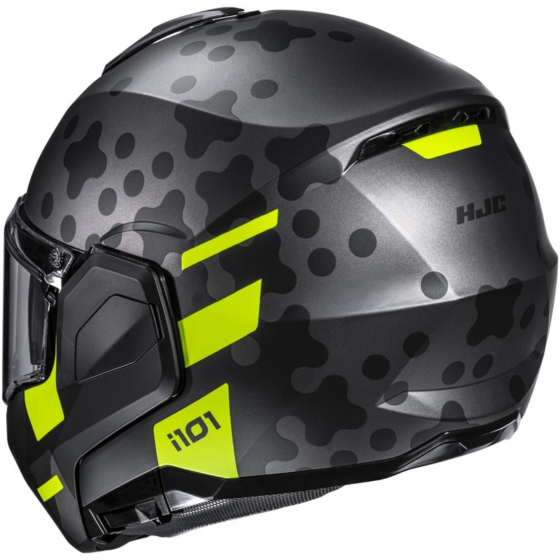 Preklápacia helma na motorku HJC i101 Astel MC3HSF čierno-šedo-fluo žltá