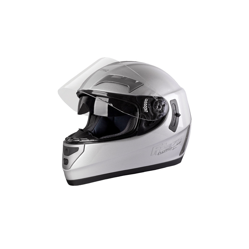 Prilba na motocykel LS2 Combat mono strieborná