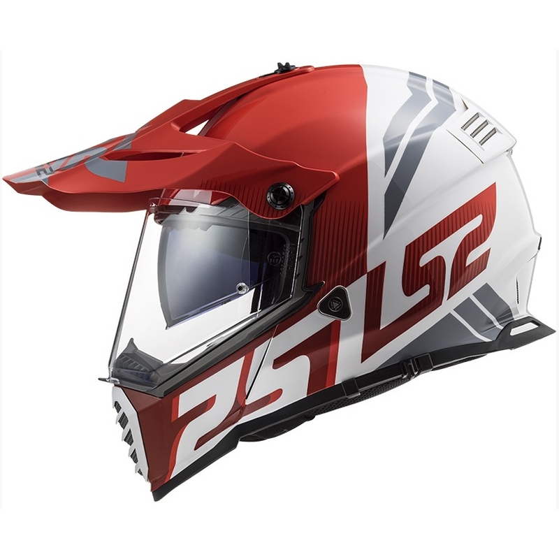 Enduro prilba LS2 MX436 Pioneer EVO Evolve bielo-šedo-červená
