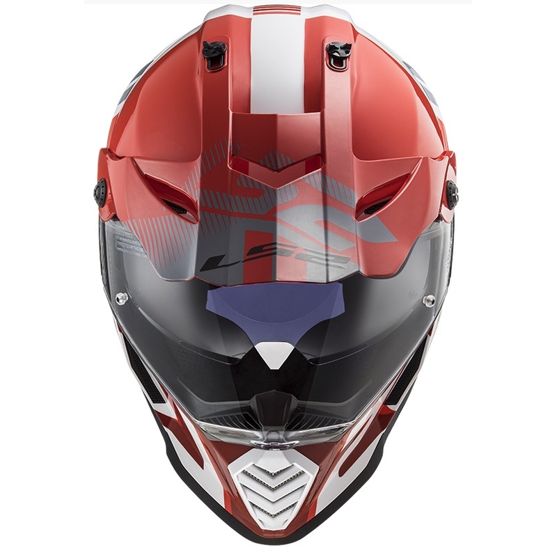 Enduro prilba LS2 MX436 Pioneer EVO Evolve bielo-šedo-červená