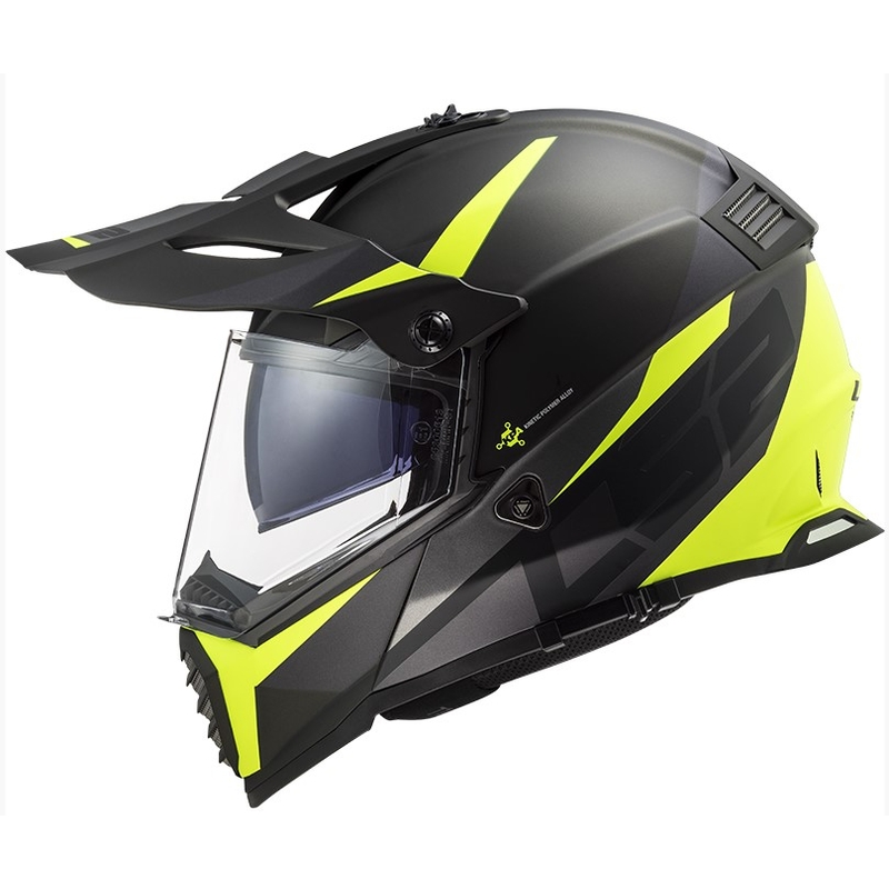Enduro prilba LS2 MX436 Pioneer EVO Router čierno-fluorescenčno žltá