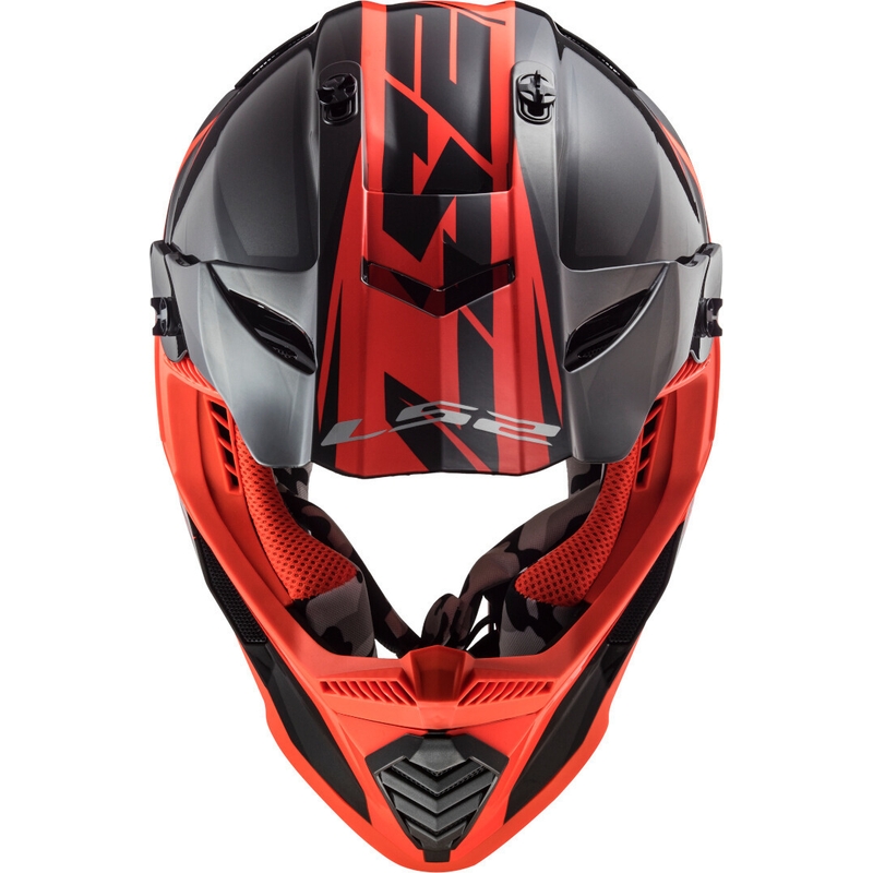 Motokrosová prilba LS2 MX437 Fast Evo Roar čierno-červená výpredaj