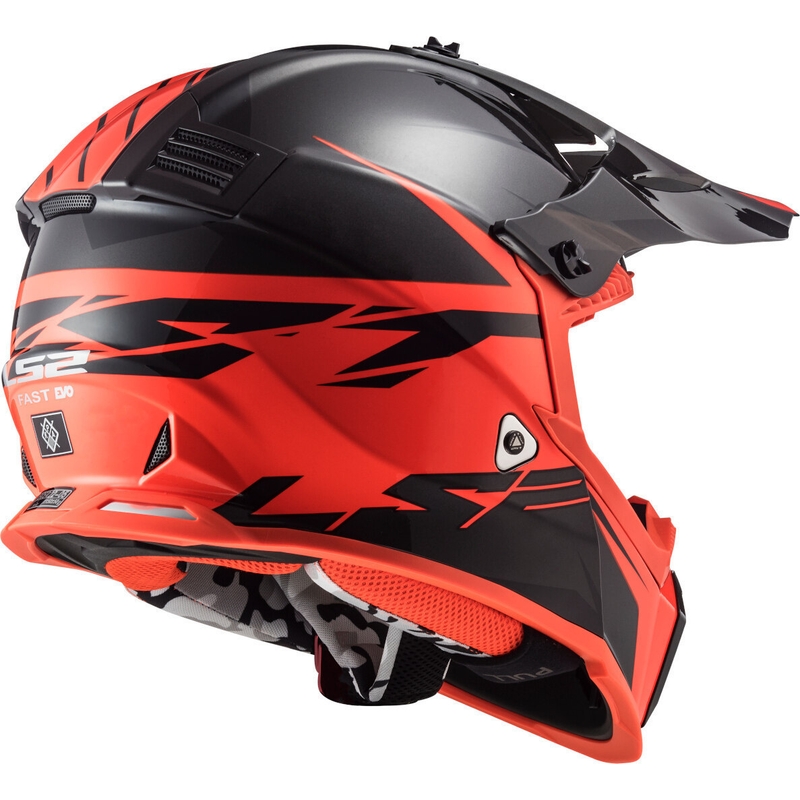Motokrosová prilba LS2 MX437 Fast Evo Roar čierno-červená výpredaj