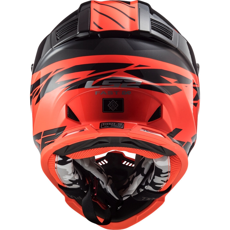 Motokrosová prilba LS2 MX437 Fast Evo Roar čierno-červená výpredaj