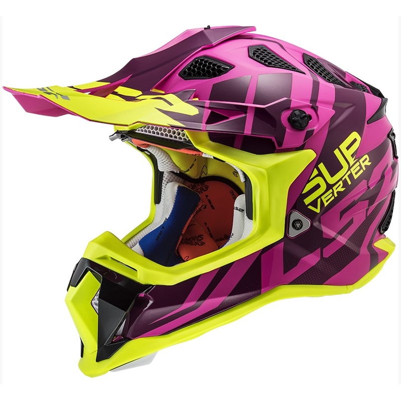 Motokrosová prilba LS2 MX470 Subverter Troop ružovo-fluorescenčno žltá výpredaj