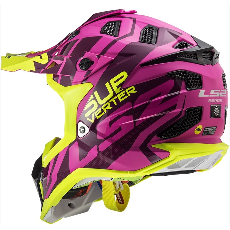 Motokrosová prilba LS2 MX470 Subverter Troop ružovo-fluorescenčno žltá výpredaj