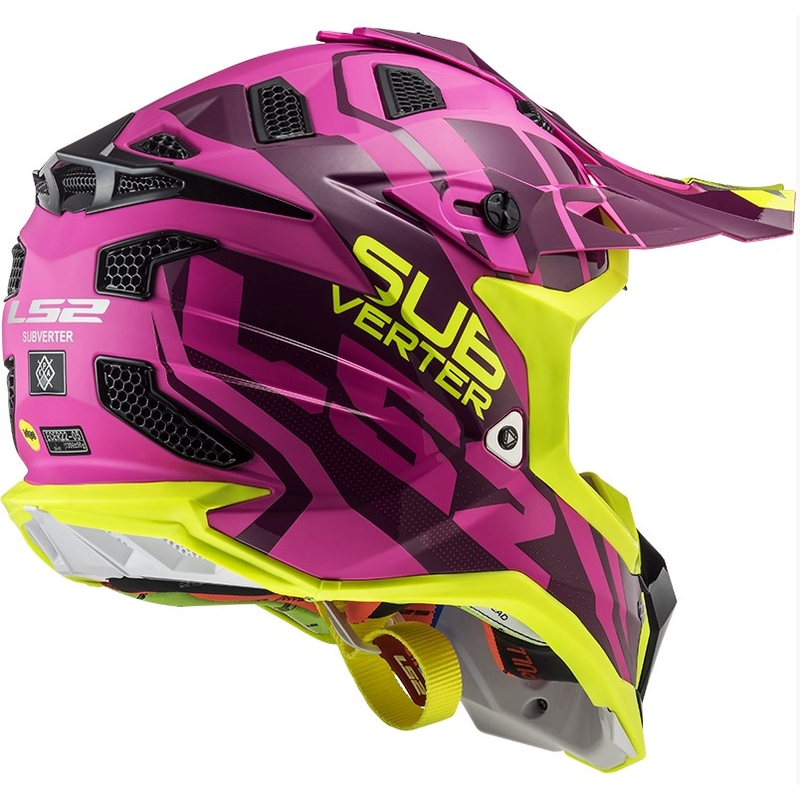 Motokrosová prilba LS2 MX470 Subverter Troop ružovo-fluorescenčno žltá výpredaj