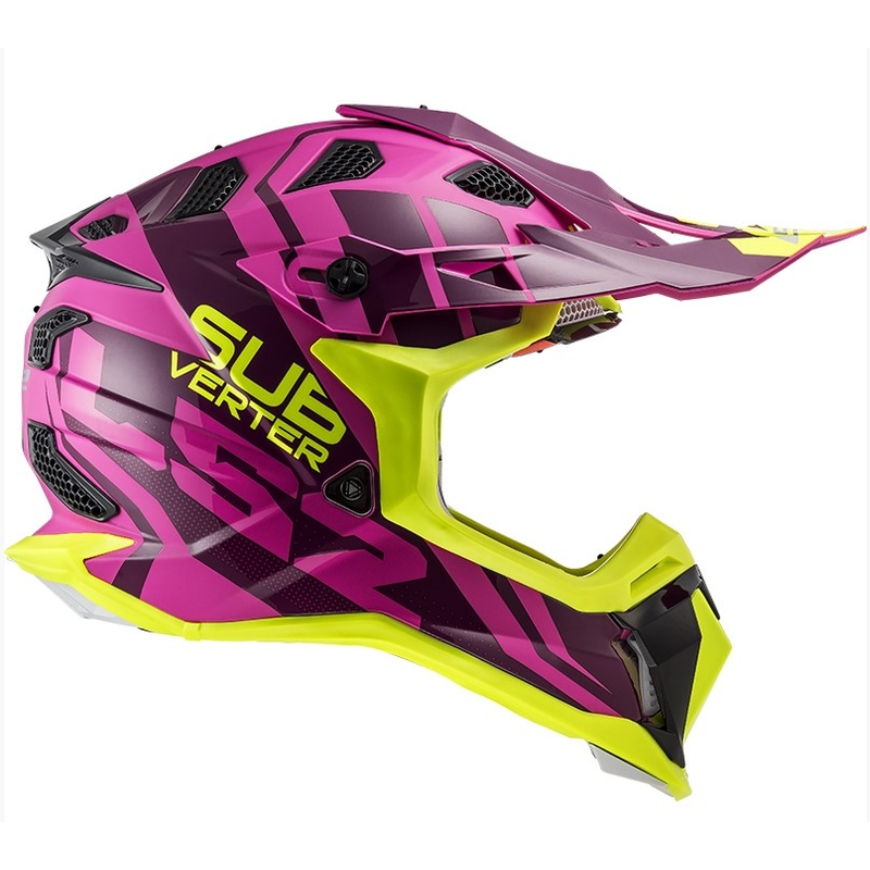 Motokrosová prilba LS2 MX470 Subverter Troop ružovo-fluorescenčno žltá výpredaj