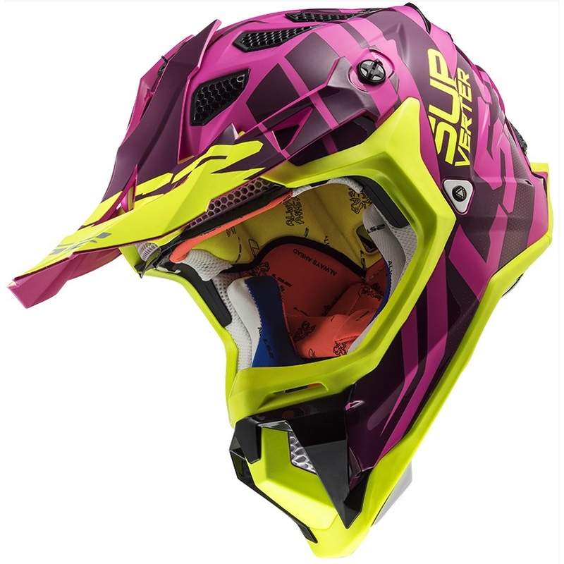 Motokrosová prilba LS2 MX470 Subverter Troop ružovo-fluorescenčno žltá výpredaj