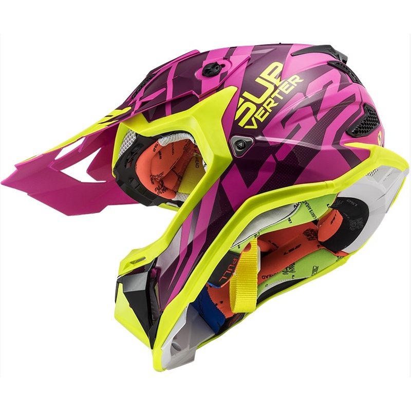 Motokrosová prilba LS2 MX470 Subverter Troop ružovo-fluorescenčno žltá výpredaj