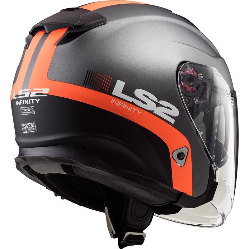 Otvorená prilba na motocykel LS2 OF521 Infinity Smart titánovo-oranžová