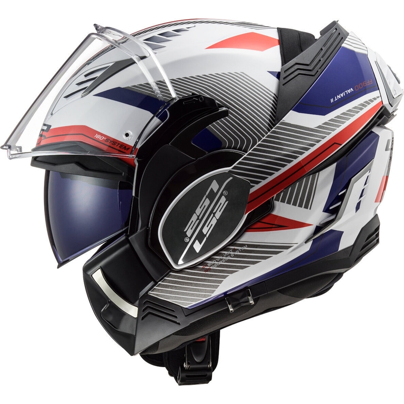 Preklápacia prilba na motocykel LS2 FF900 Valiant II Revo bielo-modro-červená