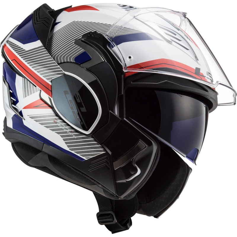 Preklápacia prilba na motocykel LS2 FF900 Valiant II Revo bielo-modro-červená