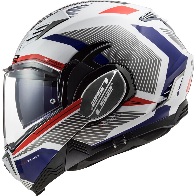 Preklápacia prilba na motocykel LS2 FF900 Valiant II Revo bielo-modro-červená
