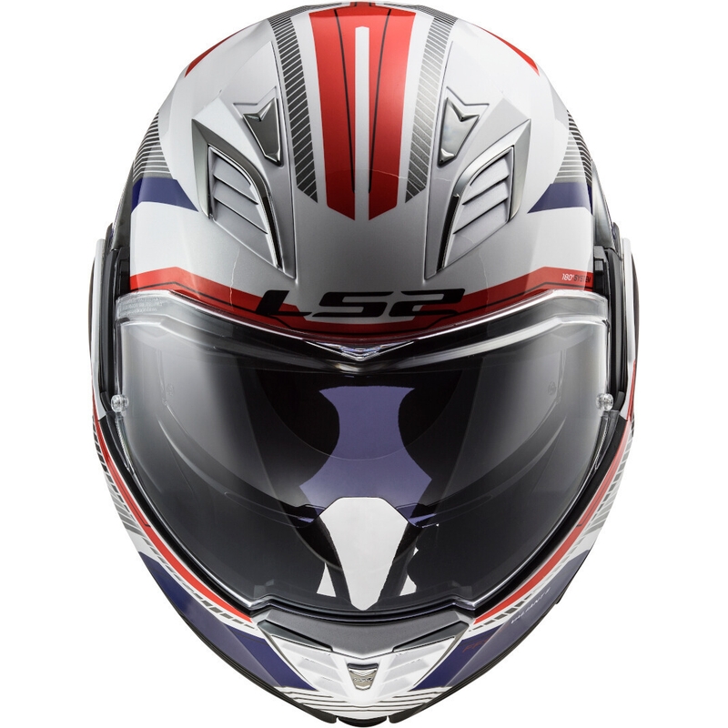 Preklápacia prilba na motocykel LS2 FF900 Valiant II Revo bielo-modro-červená