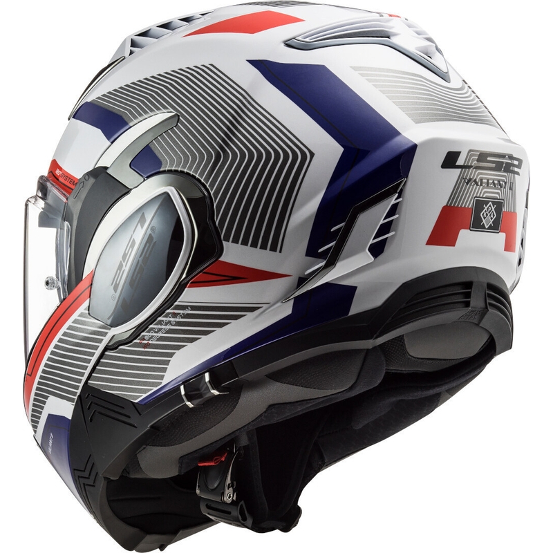 Preklápacia prilba na motocykel LS2 FF900 Valiant II Revo bielo-modro-červená