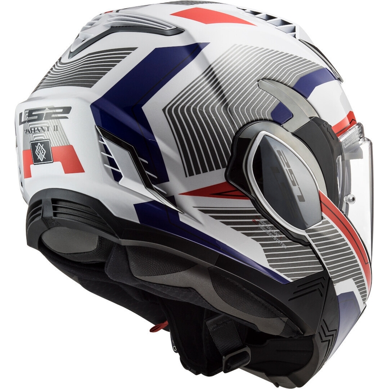 Preklápacia prilba na motocykel LS2 FF900 Valiant II Revo bielo-modro-červená
