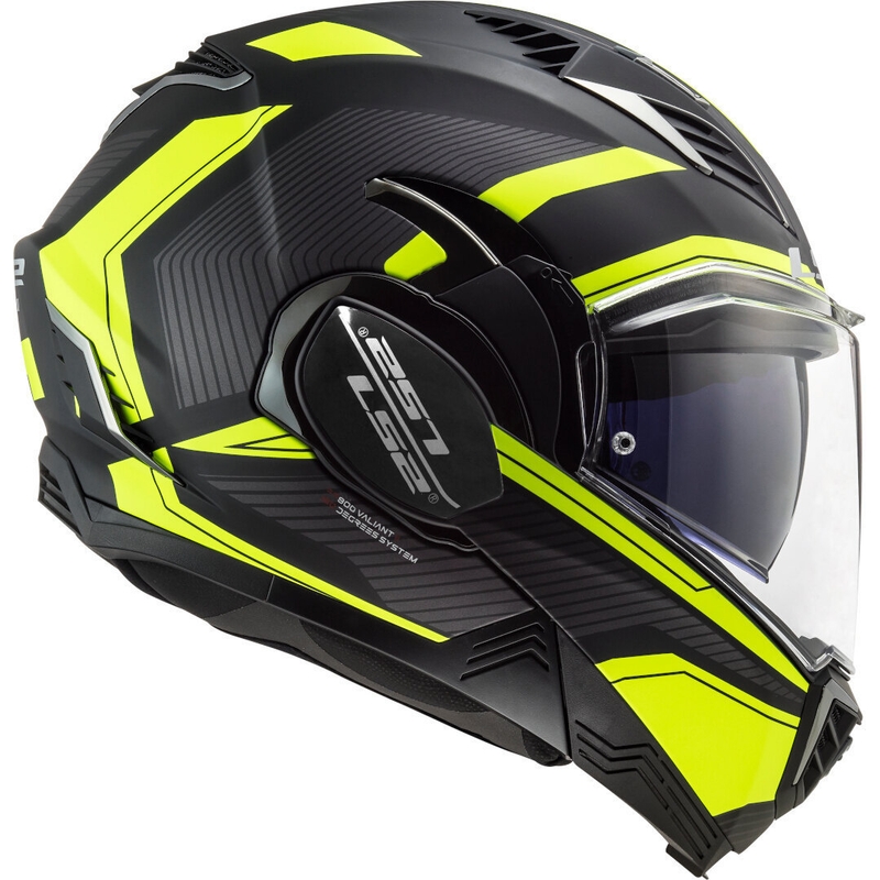 Preklápacia prilba na motocykel LS2 FF900 Valiant II Revo čierno-fluorescenčno žltá