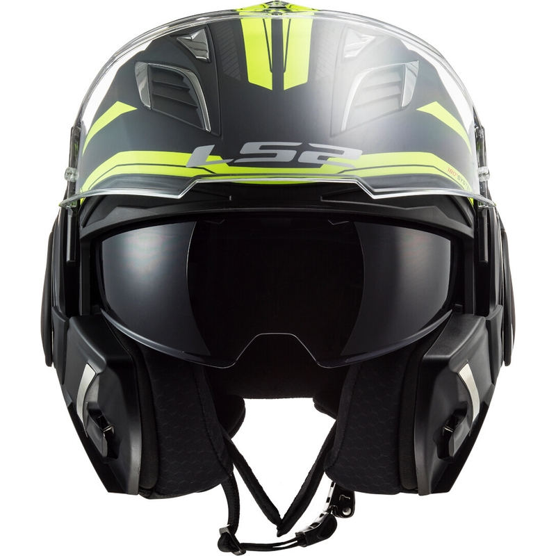 Preklápacia prilba na motocykel LS2 FF900 Valiant II Revo čierno-fluorescenčno žltá