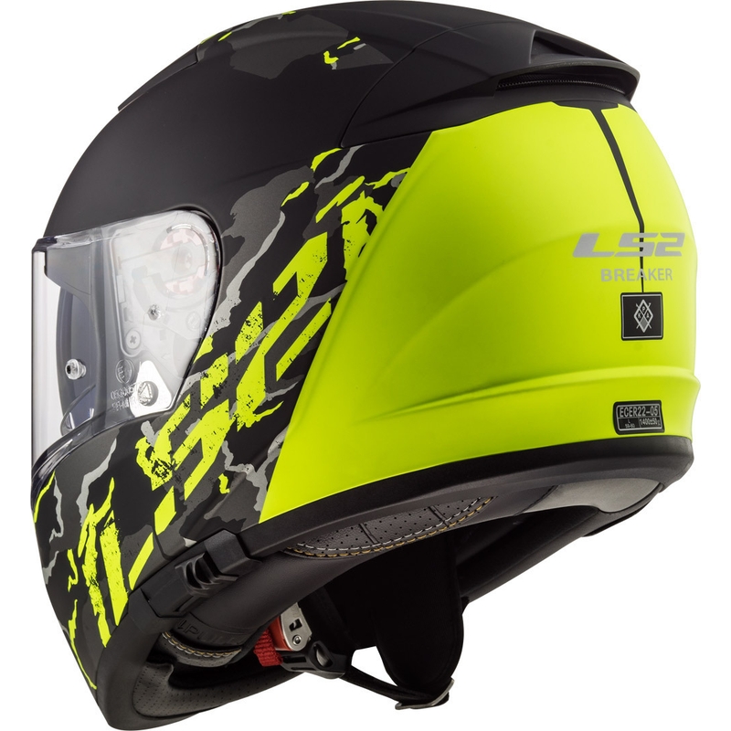 Integrálna prilba na motocykel LS2 FF390 Breaker Feline čierno-fluorescenčno žltá výpredaj