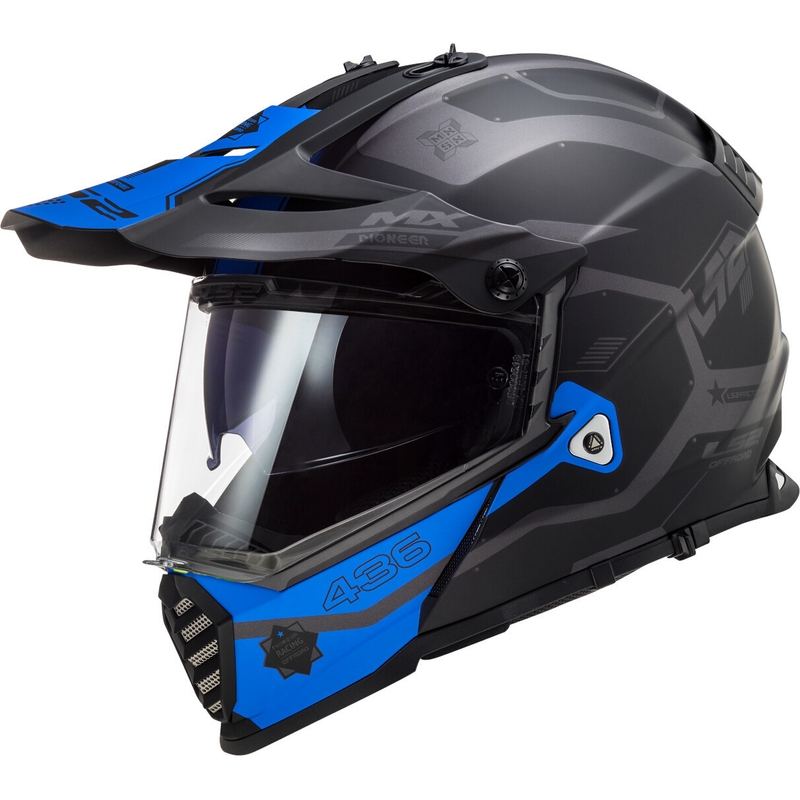 Enduro prilba LS2 MX436 Pioneer EVO Cobra čierno-modrá