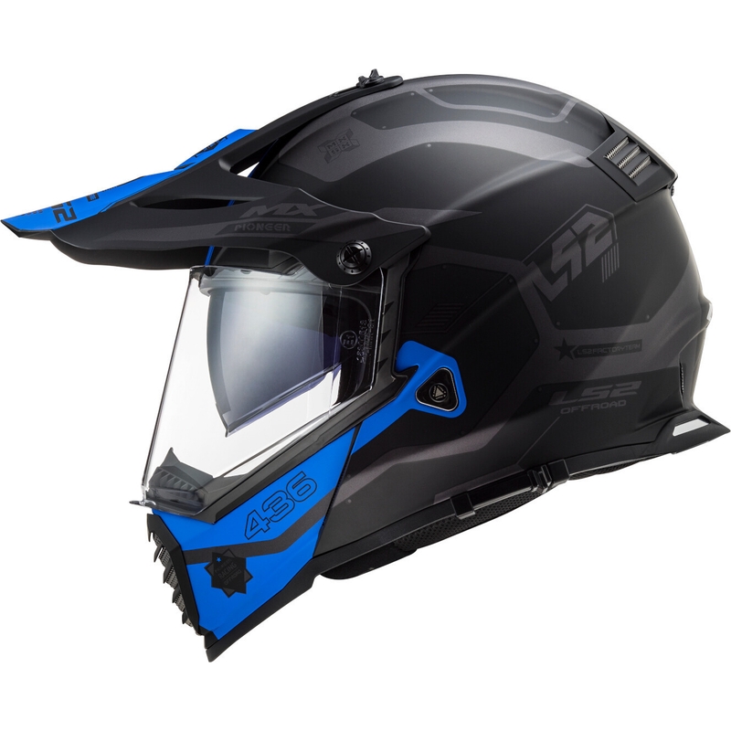 Enduro prilba LS2 MX436 Pioneer EVO Cobra čierno-modrá