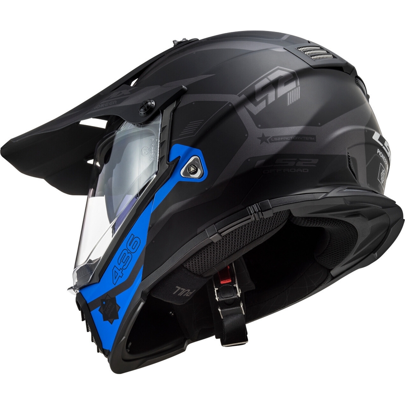 Enduro prilba LS2 MX436 Pioneer EVO Cobra čierno-modrá