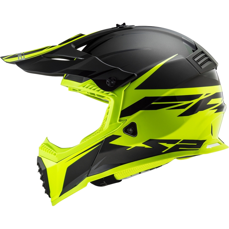 Motokrosová prilba LS2 MX437 Fast Evo Roar čierno-fluorescenčno žltá