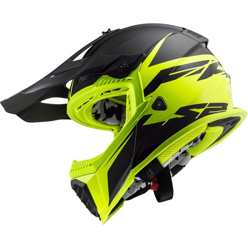 Motokrosová prilba LS2 MX437 Fast Evo Roar čierno-fluorescenčno žltá
