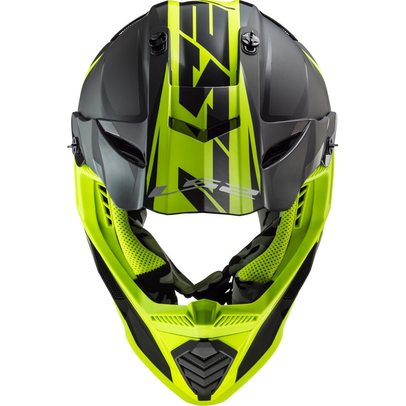 Motokrosová prilba LS2 MX437 Fast Evo Roar čierno-fluorescenčno žltá