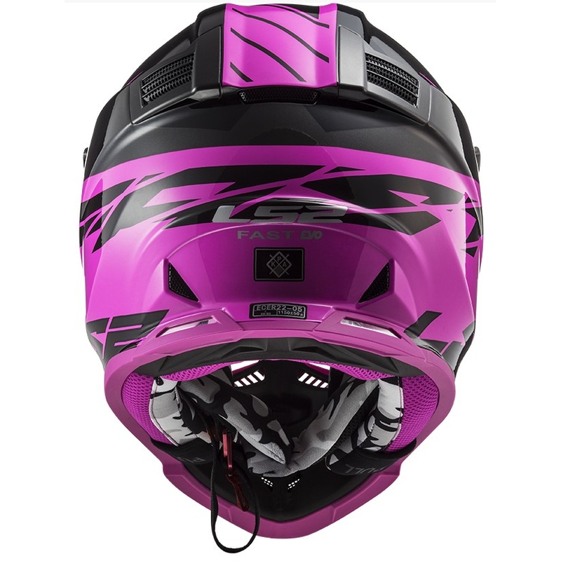 Motokrosová prilba LS2 MX437 Fast Evo Roar čierno-fialová