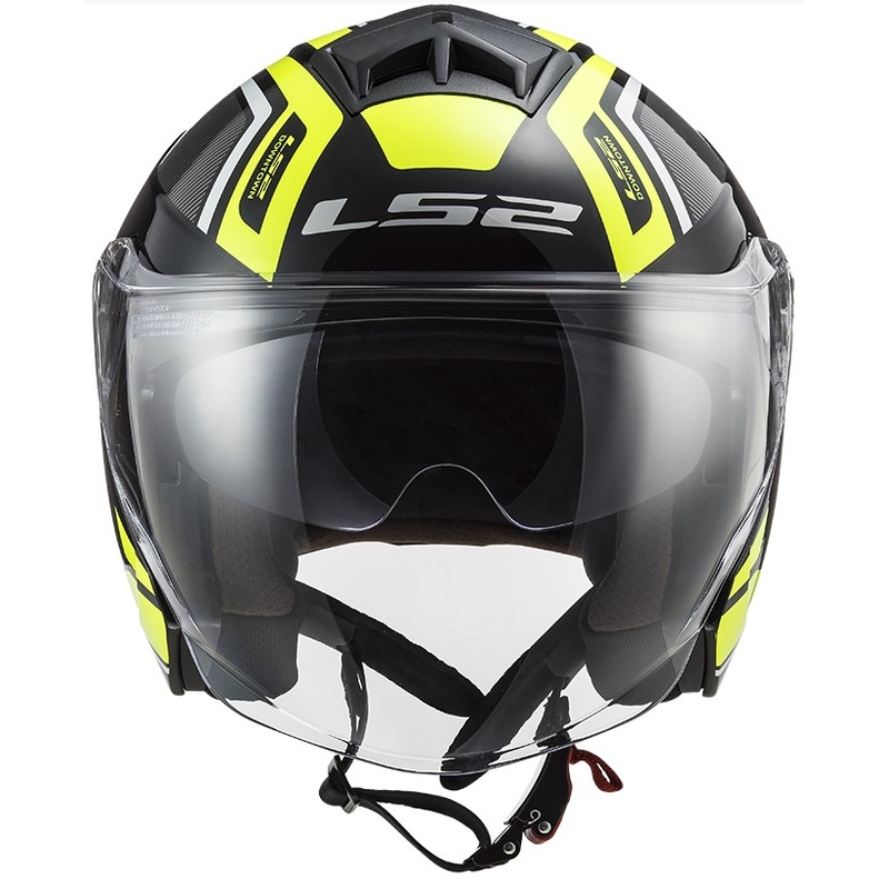 Otvorená prilba na motocykel LS2 OF573 Twister II Flix čierno-fluorescenčno žltá