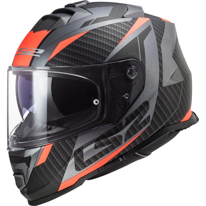 Integrálna prilba na motocykel LS2 FF800 Storm Racer titánovo-fluorescenčno oranžová